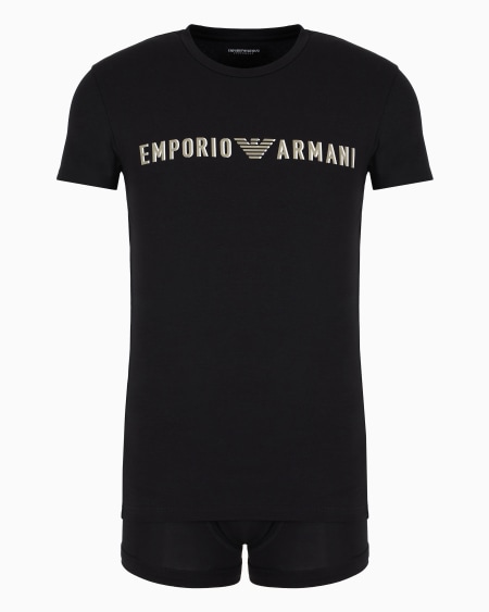 Armani Conjunto de ropa interior compuesto por camiseta y calzoncillo bóxer con megalogotipo ASV