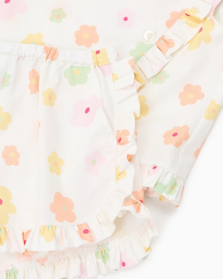 Armani Conjunto De Top Y Pantalones Cortos De Popelina Con Estampado Integral