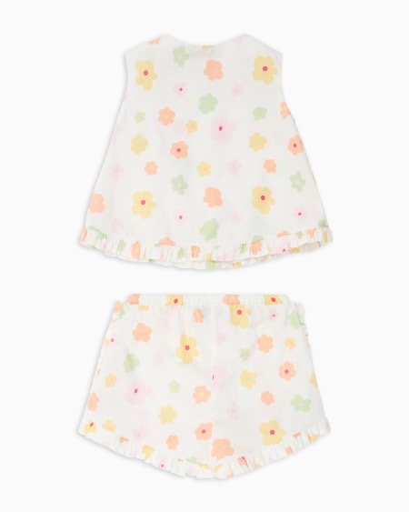 Armani Conjunto De Top Y Pantalones Cortos De Popelina Con Estampado Integral