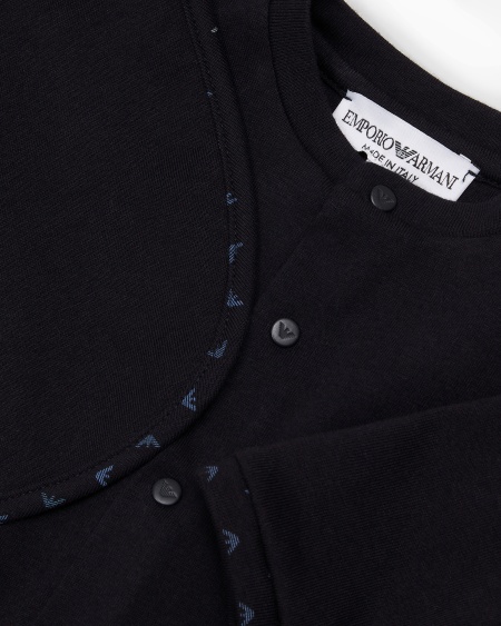 Armani Conjunto Para Regalo Compuesto Por Mono Y Babero Con Motivo De águilas Con Efecto óptico