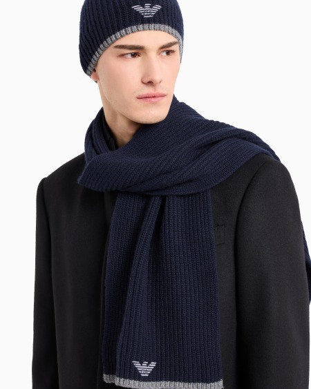 Armani Conjunto Para Regalo De Gorro Y Bufanda Con águila Bordada