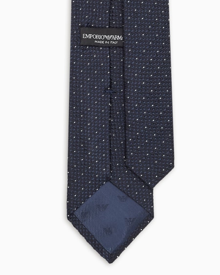 Armani Corbata De Seda Pura Con Microfantasía En Tejido Jacquard