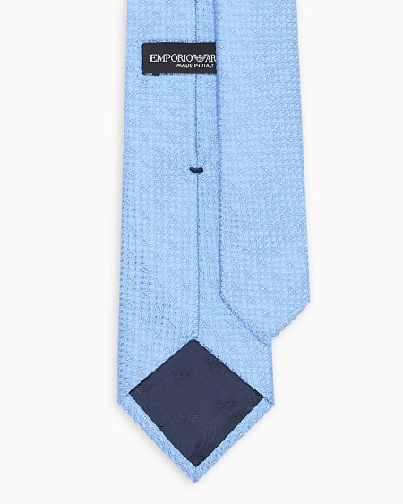 Armani Corbata De Seda Pura Con Microfantasía En Tejido Jacquard