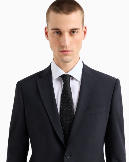 Armani Corbata De Seda Pura Con Microfantasía En Tejido Jacquard