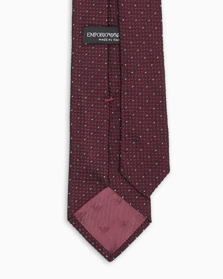 Armani Corbata De Seda Pura Con Microfantasía En Tejido Jacquard