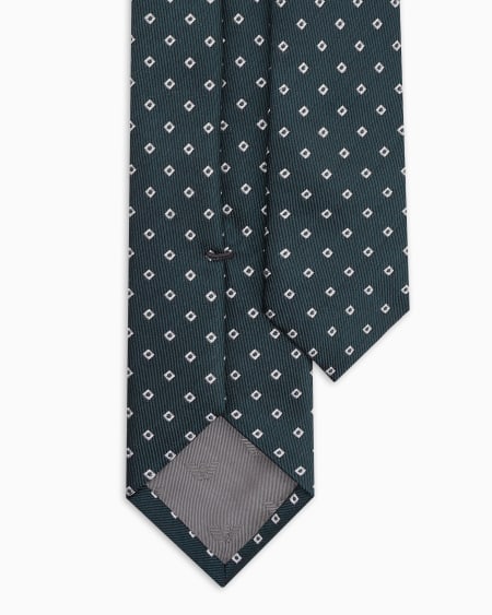 Armani Corbata De Seda Pura Con Microfantasía En Tejido Jacquard