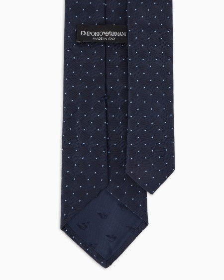 Armani Corbata De Seda Pura Con Microlunares De Tejido Jacquard