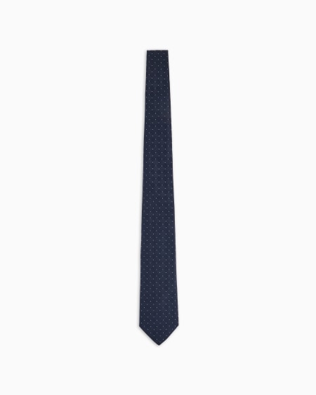 Armani Corbata de seda pura con microlunares de tejido jacquard