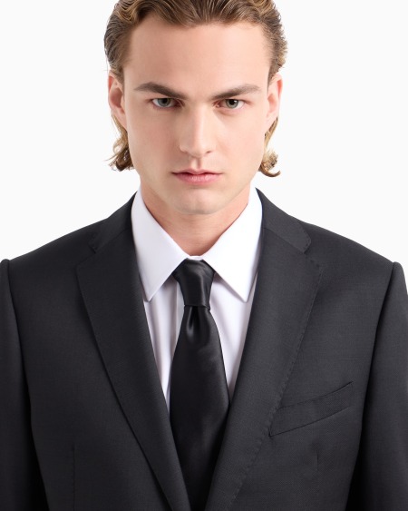 Armani Corbata De Seda Pura Con Micromotivo De Jacquard