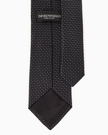 Armani Corbata De Seda Pura Con Micromotivo De Jacquard