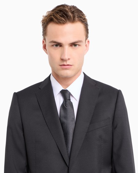 Armani Corbata De Seda Pura Con Micromotivo De Jacquard