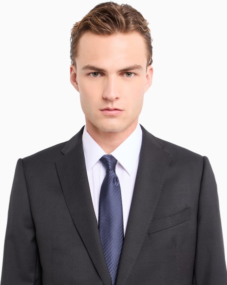 Armani Corbata De Seda Pura Con Micromotivo De Jacquard