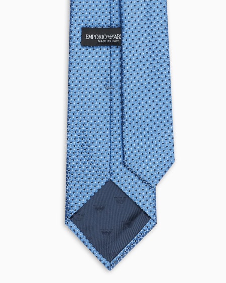 Armani Corbata De Seda Pura Con Micromotivo De Jacquard