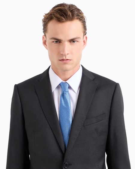 Armani Corbata De Seda Pura Con Micromotivo De Jacquard