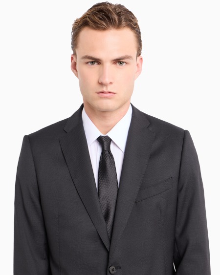 Armani Corbata De Seda Pura Con Micromotivo De Jacquard