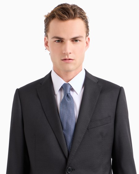 Armani Corbata De Seda Pura Con Motivo Con Efecto óptico En Tejido Jacquard