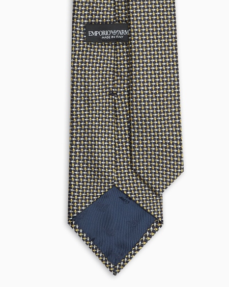 Armani Corbata De Seda Pura Con Motivo Con Efecto óptico En Tejido Jacquard