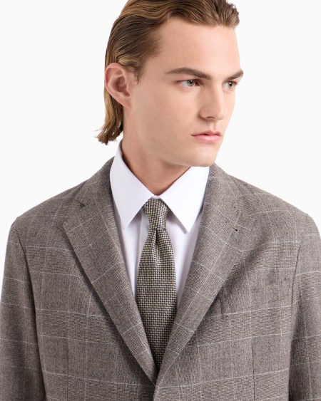 Armani Corbata De Seda Pura Con Motivo Con Efecto óptico En Tejido Jacquard