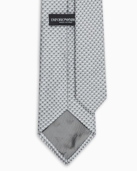 Armani Corbata De Seda Pura Con Motivo Con Efecto óptico En Tejido Jacquard