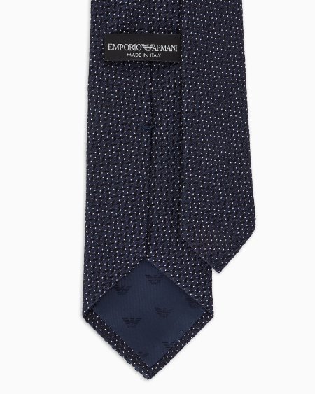 Armani Corbata De Seda Pura Con Motivo Integral En Tejido Jacquard
