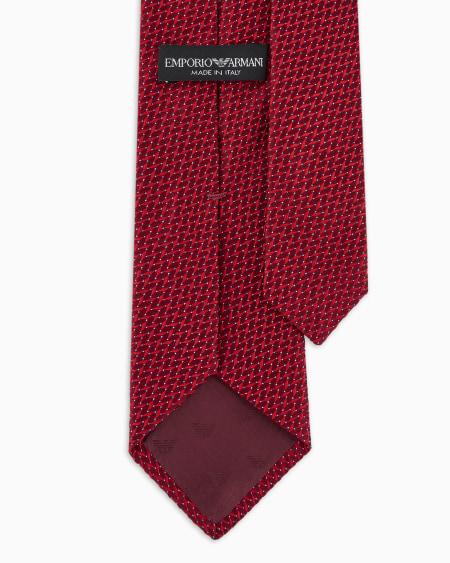 Armani Corbata De Seda Pura Con Motivo Integral En Tejido Jacquard
