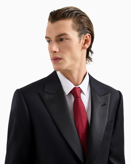 Armani Corbata De Seda Pura Con Motivo Integral En Tejido Jacquard