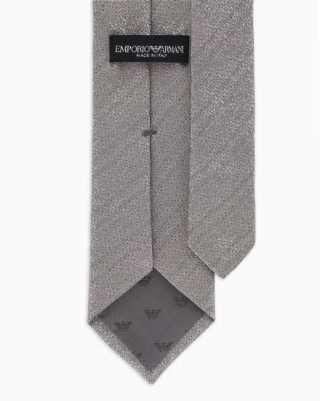 Armani Corbata De Seda Pura Con Tejido Jacquard De Efecto Gofrado