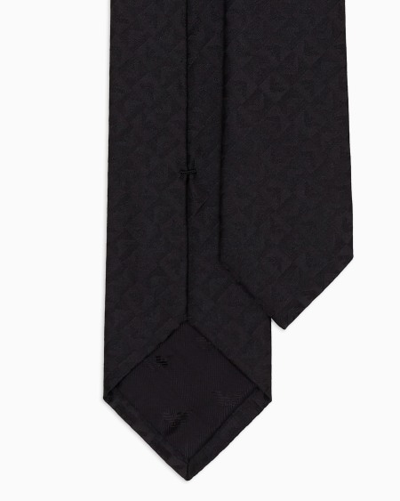 Armani Corbata De Seda Pura Y Tejido Jacquard Con Motivo De águila Y Cuadros