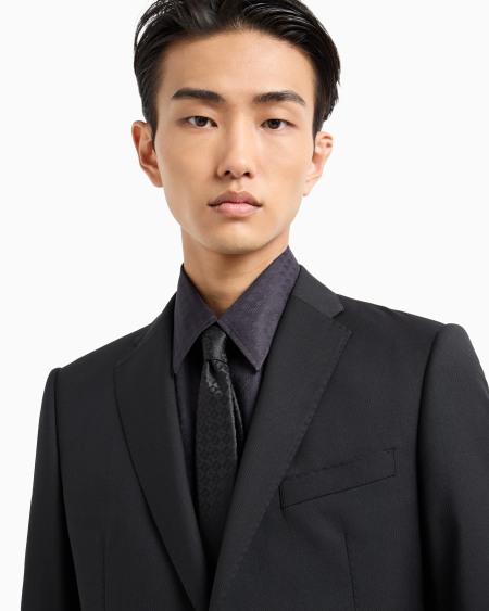 Armani Corbata De Seda Pura Y Tejido Jacquard Con Motivo De águila Y Cuadros