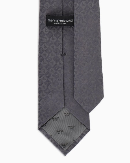 Armani Corbata De Seda Pura Y Tejido Jacquard Con Motivo De águila Y Cuadros