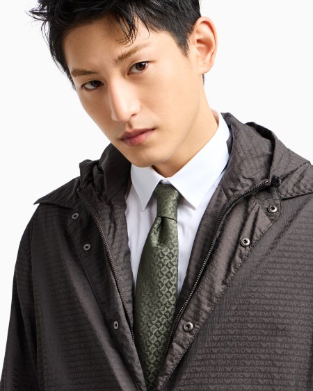 Armani Corbata De Seda Pura Y Tejido Jacquard Con Motivo De águila Y Cuadros