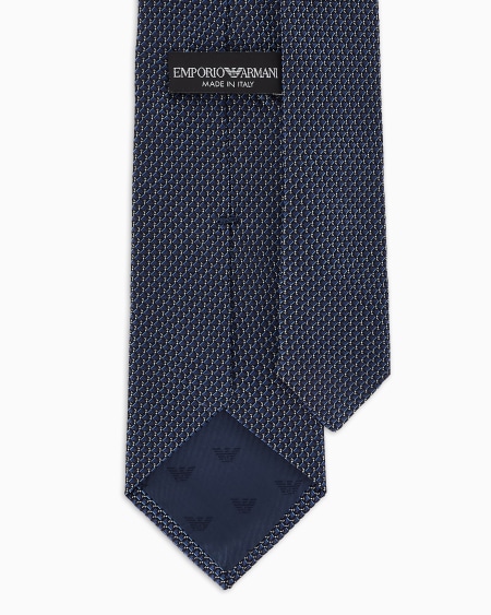 Armani Corbata De Tejido Jacquard De Seda Pura Con Microcuadros