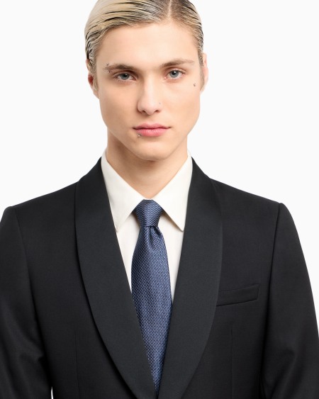 Armani Corbata De Tejido Jacquard De Seda Pura Con Microcuadros