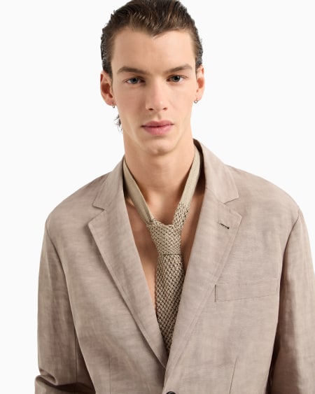 Armani Corbata En Punto Microperforado De Seda Pura