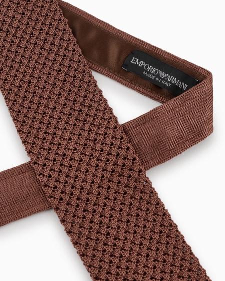 Armani Corbata En Punto Microperforado De Seda Pura