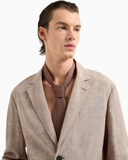 Armani Corbata En Punto Microperforado De Seda Pura