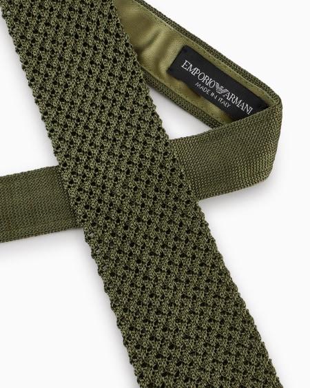 Armani Corbata En Punto Microperforado De Seda Pura