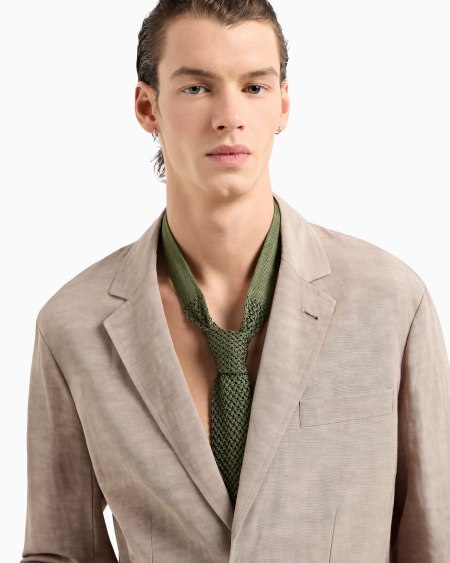 Armani Corbata En Punto Microperforado De Seda Pura