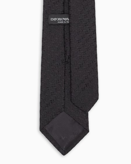 Armani Corbata En Seda Pura Con Fantasía En Tejido Jacquard