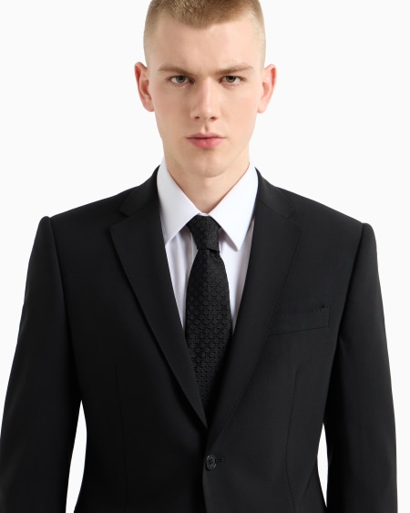 Armani Corbata En Seda Pura Con Fantasía En Tejido Jacquard