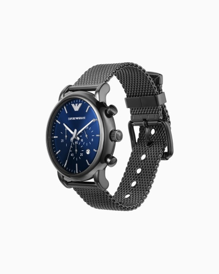 Armani Cronógrafo Para Hombre Con Pulsera De Acero Color Gris Metálico