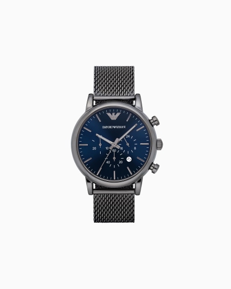 Armani Cronógrafo para hombre con pulsera de acero color gris metálico