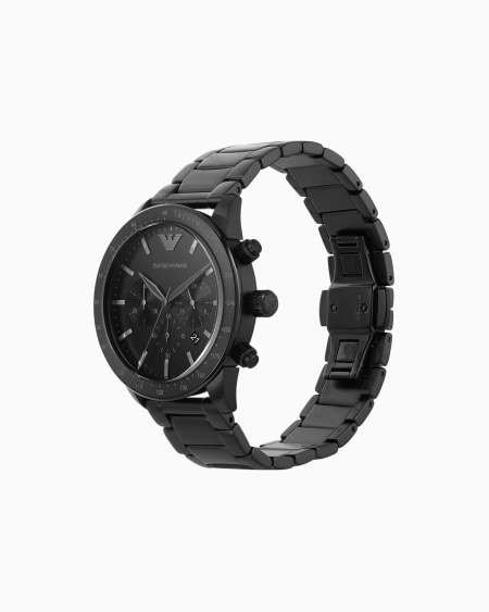 Armani Cronógrafo Para Hombre Con Pulsera De Acero Negro