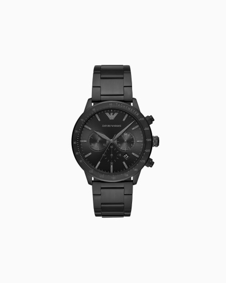 Armani Cronógrafo para hombre con pulsera de acero negro