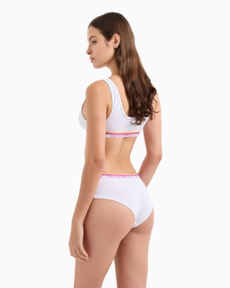 Armani Culotte De Algodón Orgánico Iconic Con Banda Con Logotipo ASV