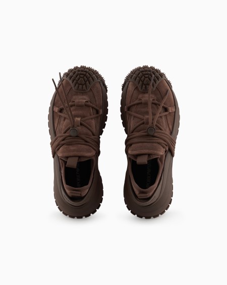 Armani Deportivas De Ante Con Detalles De Goma Y Cordón Ceñidor