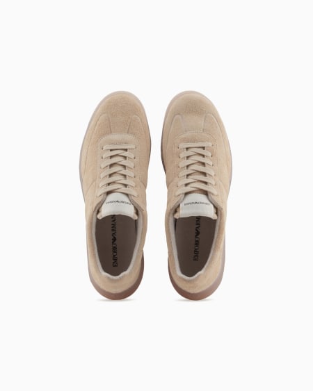 Armani Deportivas De Ante Con Suela Semitransparente