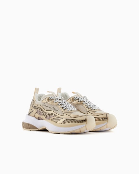 Armani Deportivas De Malla Con Detalles Laminados Y Logotipo De La Firma