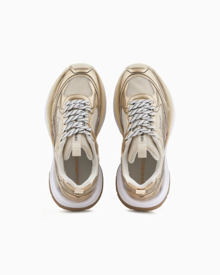 Armani Deportivas De Malla Con Detalles Laminados Y Logotipo De La Firma