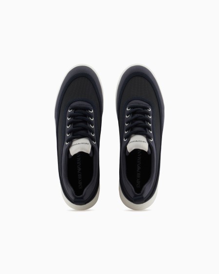 Armani Deportivas De Malla Y Gabardina Con Suela Estriada